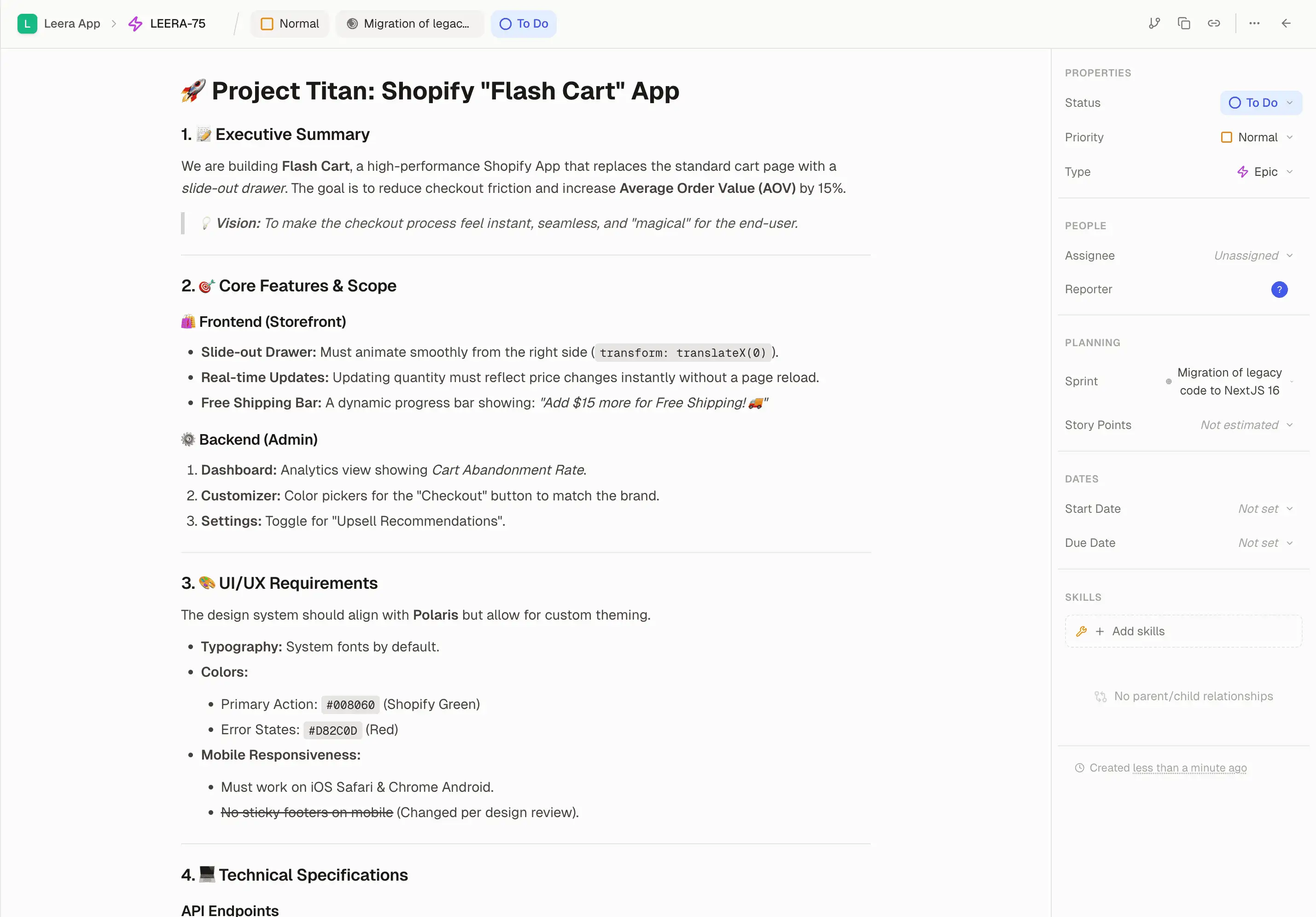 Leera Issue Detail Dashboard